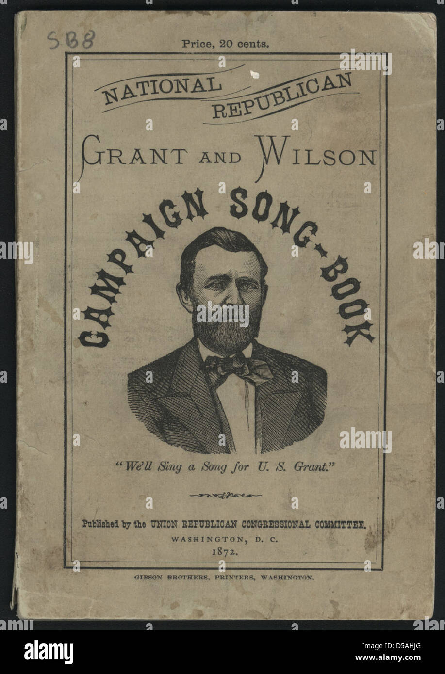 Subvention nationale républicaine et Wilson Song-Book Campagne Banque D'Images