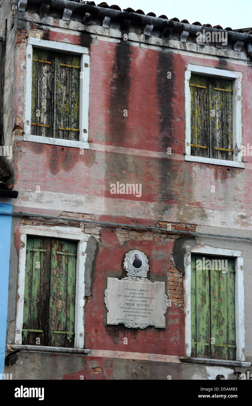 Maison délabrée à Venise Italie Banque D'Images