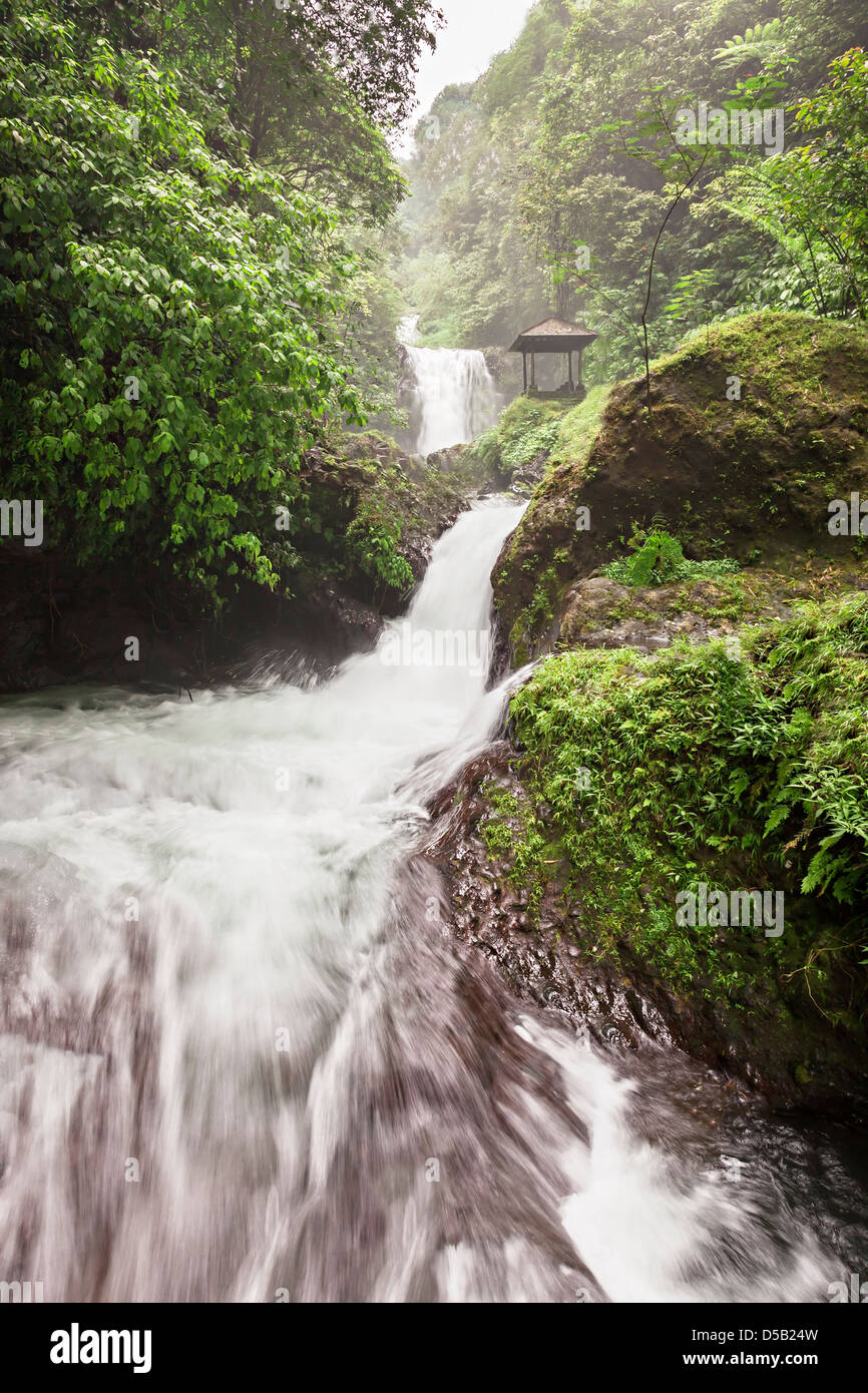 Sur l'île de Bali cascade de beauté Banque D'Images