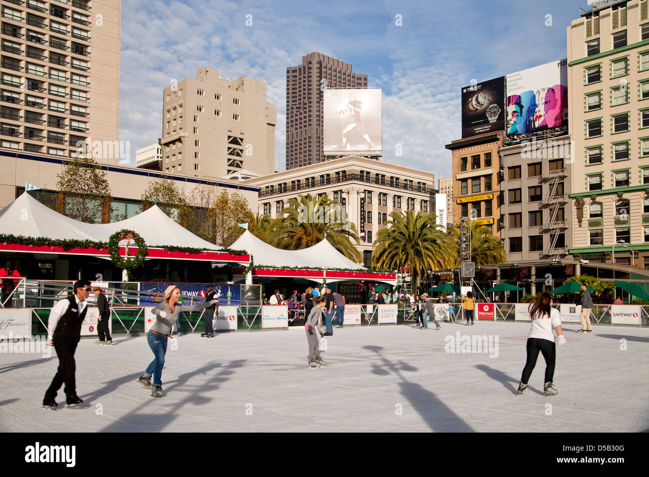 Union Square Patinoire , San Francisco, Californie, États-Unis d'Amérique, USA Banque D'Images