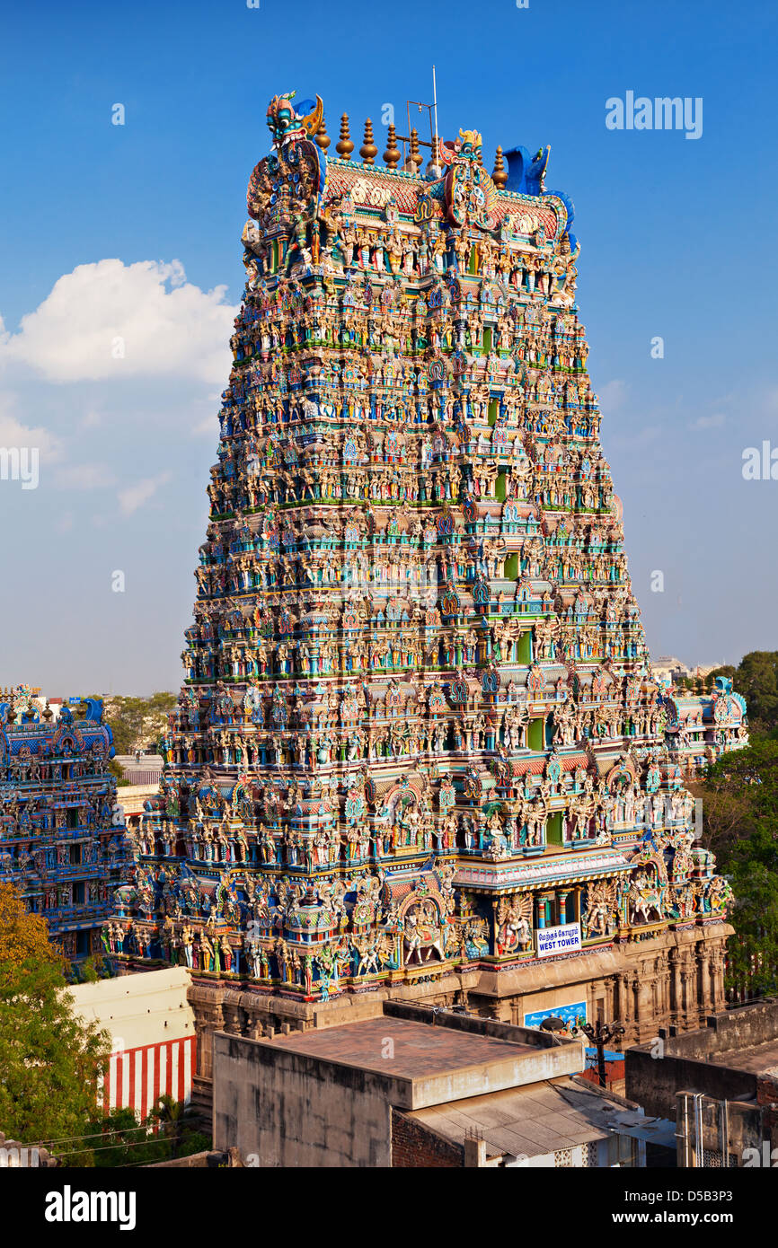 Menakshi Temple, Madurai, Tamil Nadu, Inde Banque D'Images