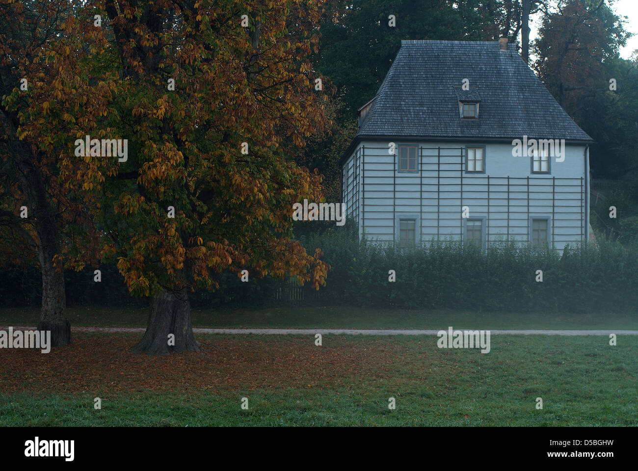 Weimar, Allemagne, le parc d'automne sur l'ILM à Goethe's garden house Banque D'Images
