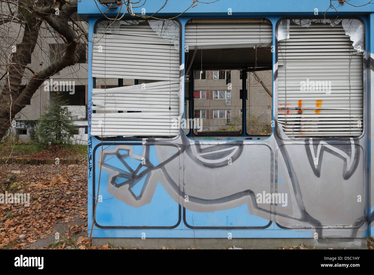 Berlin, Allemagne, les ruines d'un ancien dortoir des travailleurs contractuels Banque D'Images