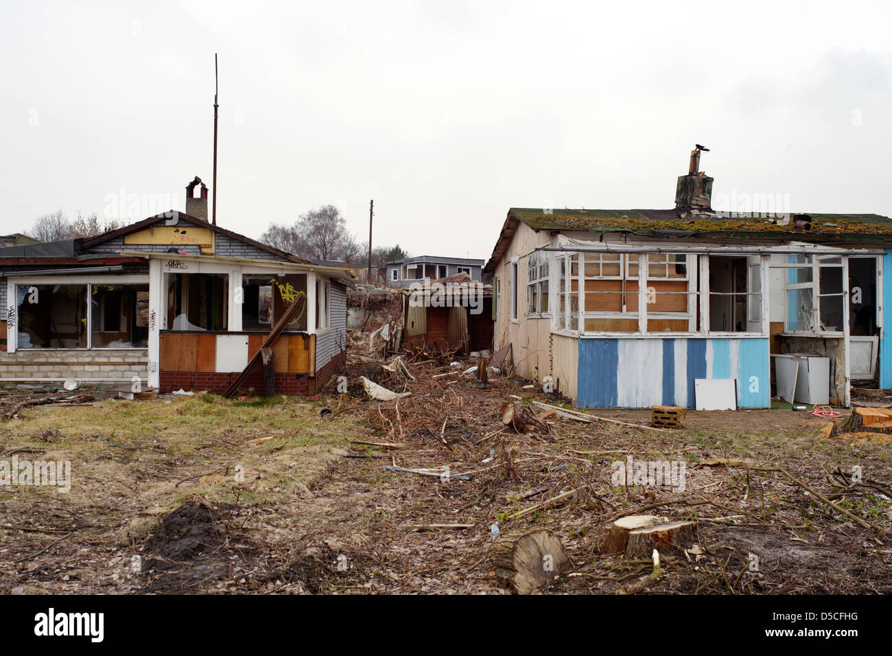 Berlin, Allemagne, la démolition d'un petit jardin dans la colonie Dieselstrasse Banque D'Images