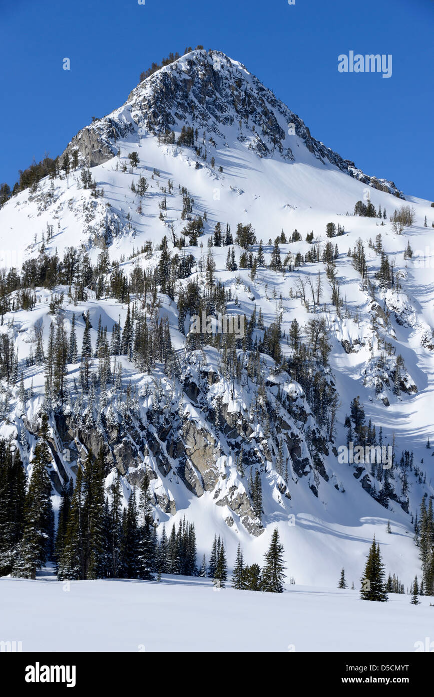 Pic dans le bassin de l'anéroïde, montagnes Wallowa, Oregon. Banque D'Images