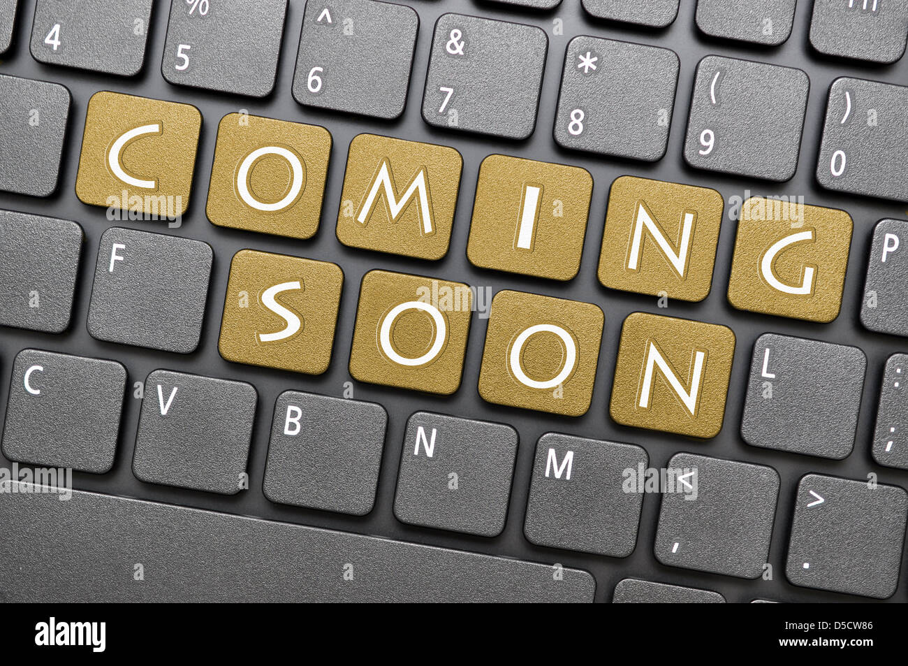 Bientôt disponible sur le clavier Banque D'Images Bientôt disponible sur le clavier Banque D'Images