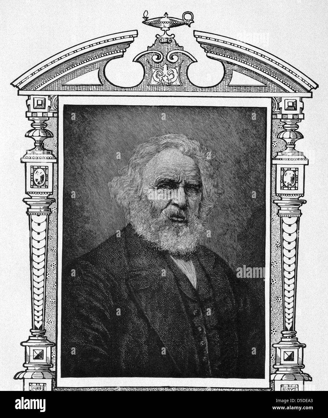 Henry Wadsworth Longfellow, un poète américain et éducateur, a écrit Paul Revere's Ride, Hiawatha,et d'Evangeline. Banque D'Images