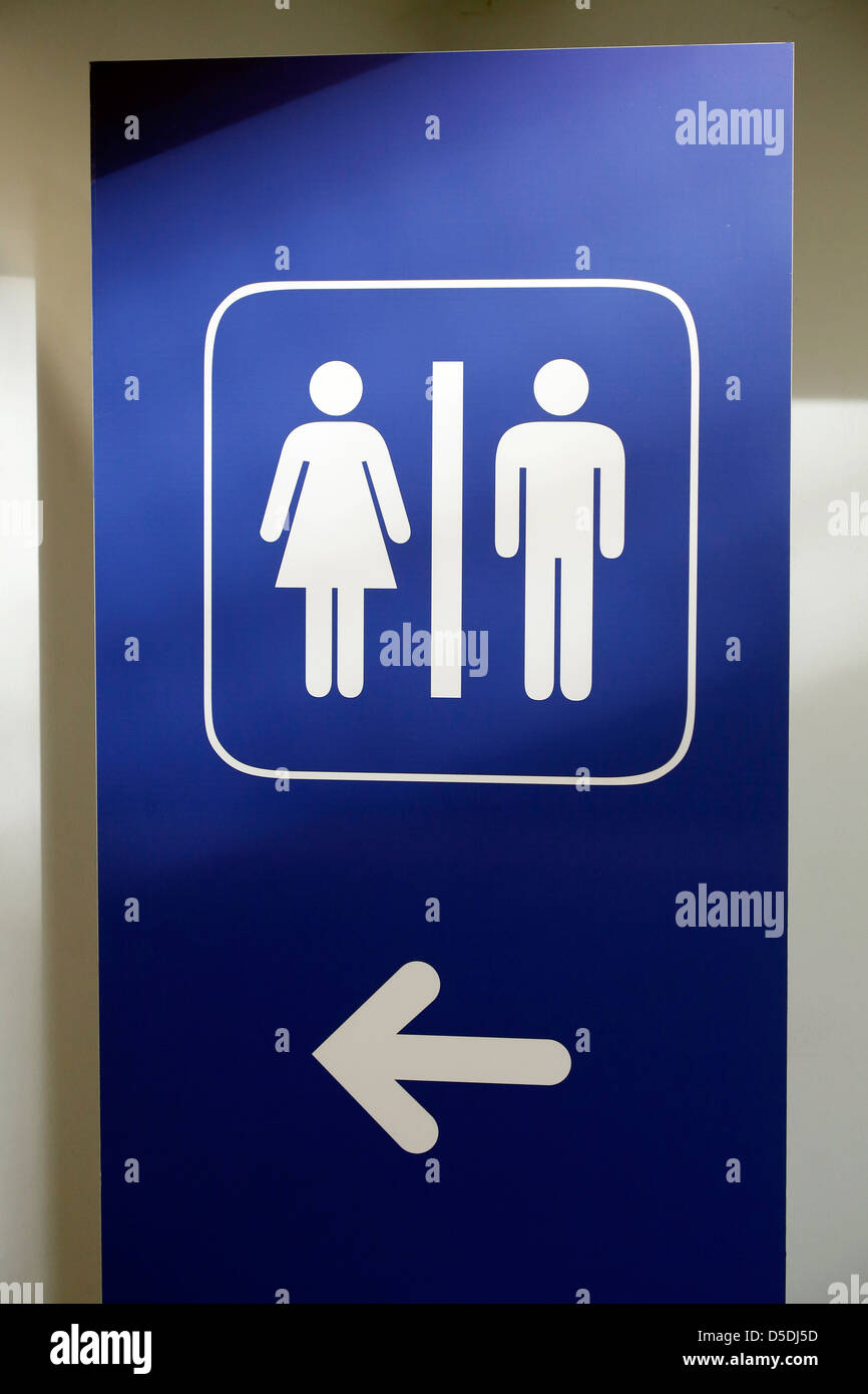 Essen, Allemagne, toilettes signe sur l'E-world energy & water show Banque D'Images