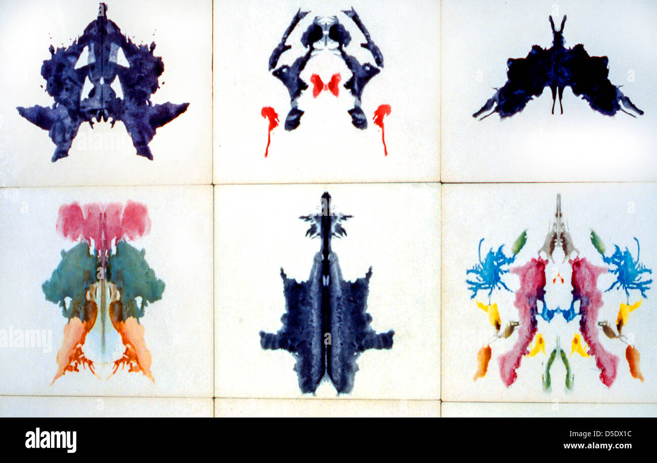 Un test de Rorschach inkblot image. Il s'agit d'un test psychologique dans lequel les perceptions des sujets de rorschach sont analysées. Banque D'Images