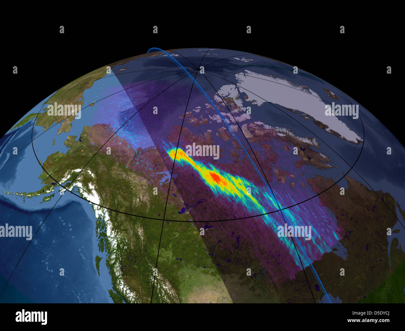 Aurora (la terre d'émission de rayons X aurorale observée à partir de la région polaire du nord de la terre.) Banque D'Images