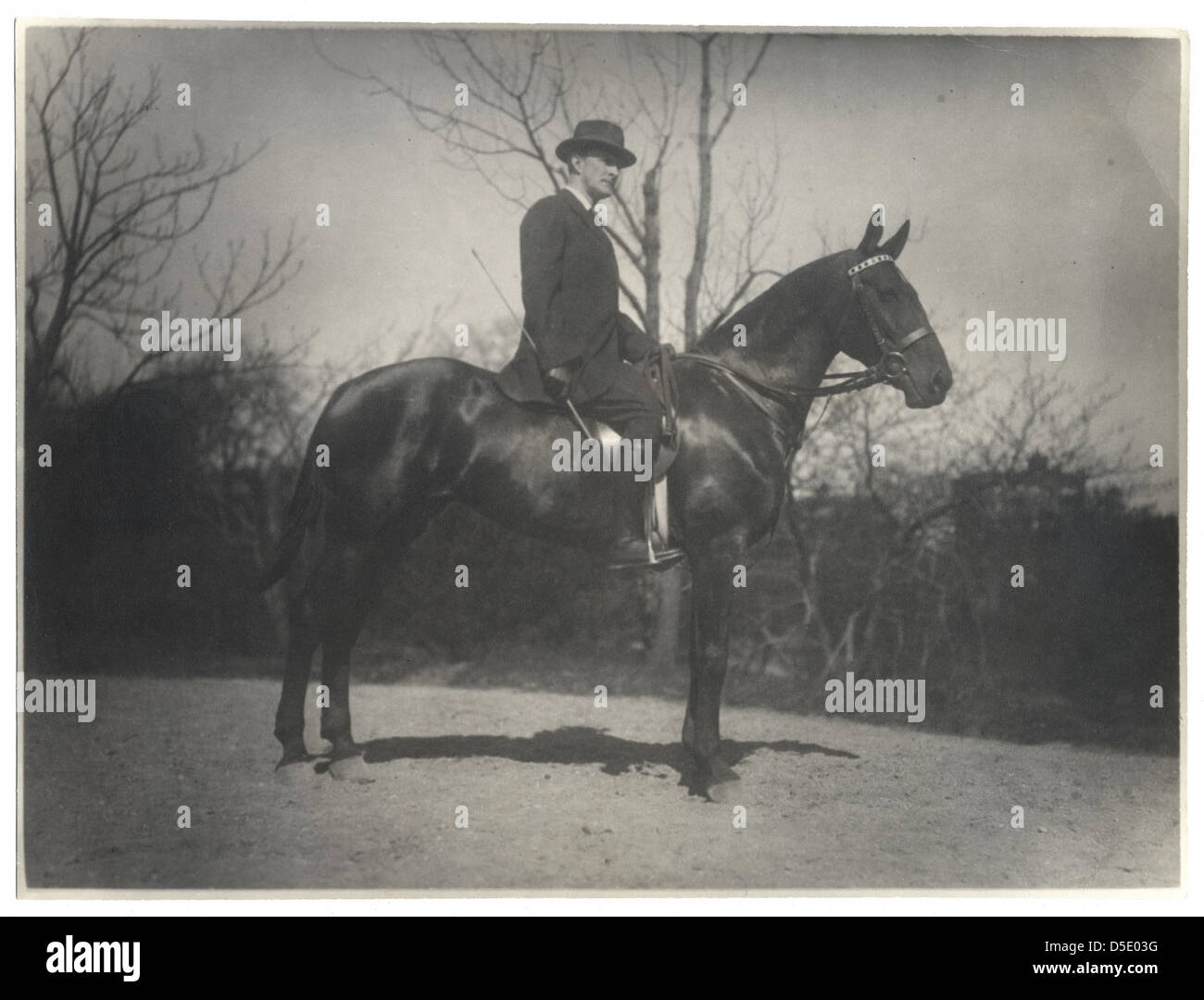 Portrait des Archives John Quinn représentant un cheval et un cavalier. L'œuvre capture la posture équestre et les détails de la posture du cavalier. Banque D'Images