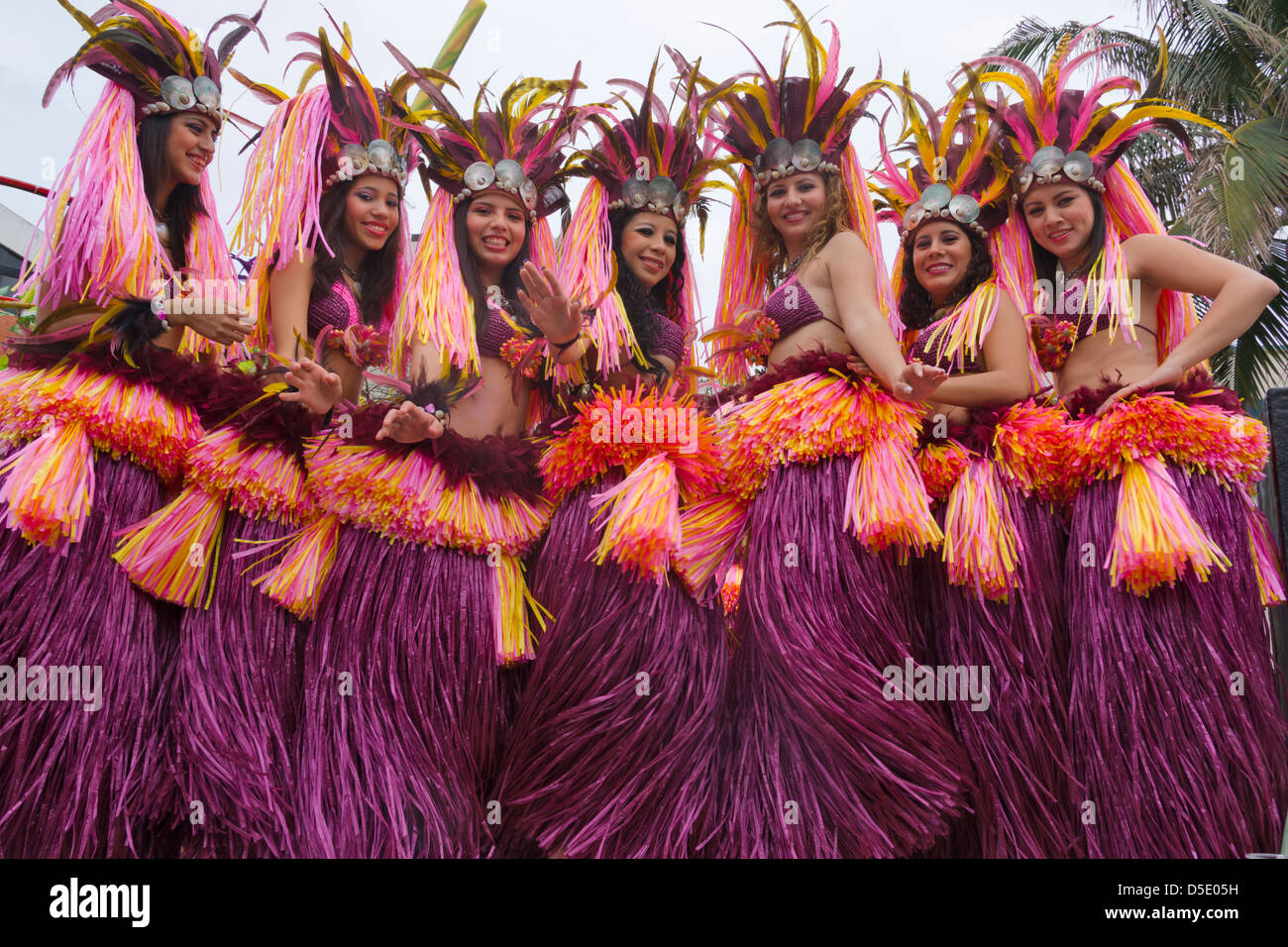 Interprètes en costume de carnaval, Veracruz, Mexique Banque D'Images