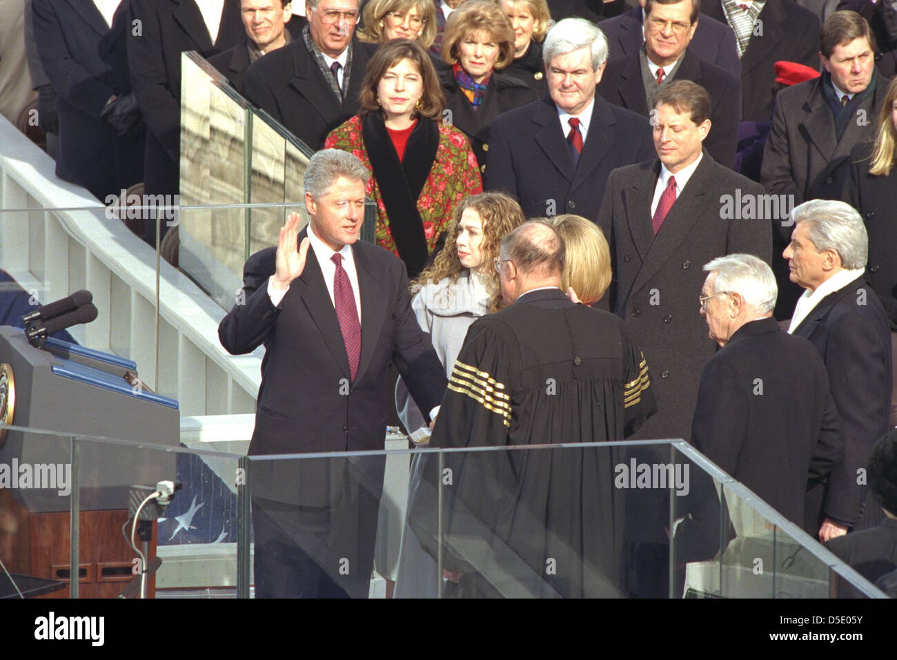 Clinton 1997 - Inauguration d'assermentation Banque D'Images