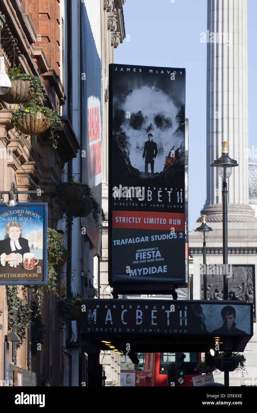 Publicité Macbeth avec James McAvoy au Trafalgar Studios London Banque D'Images