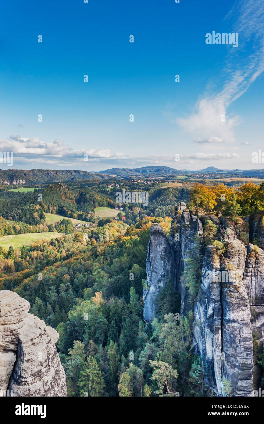Rock médiéval château Neurathen, la Suisse Saxonne, près de Dresde, Saxe, Allemagne, Europe Banque D'Images