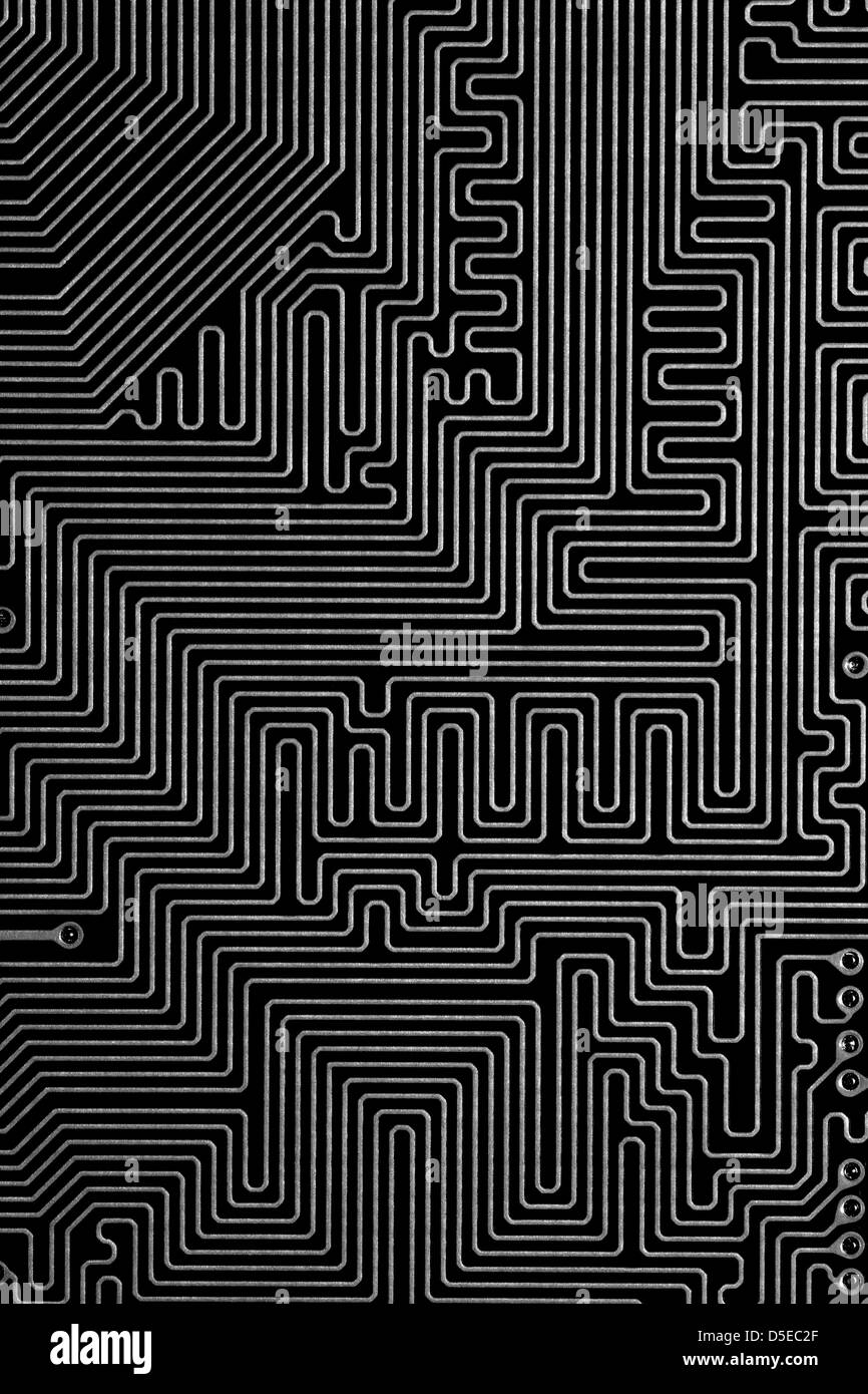 Le noir et blanc de circuits imprimés ou un abstract background Banque D'Images