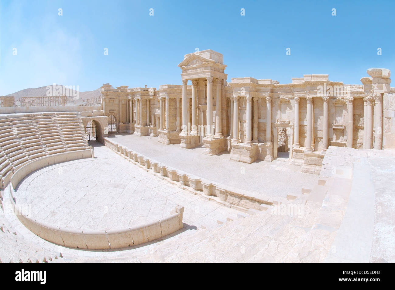 Amphithéâtre dans la ville antique de Palmyre, Syrie Banque D'Images