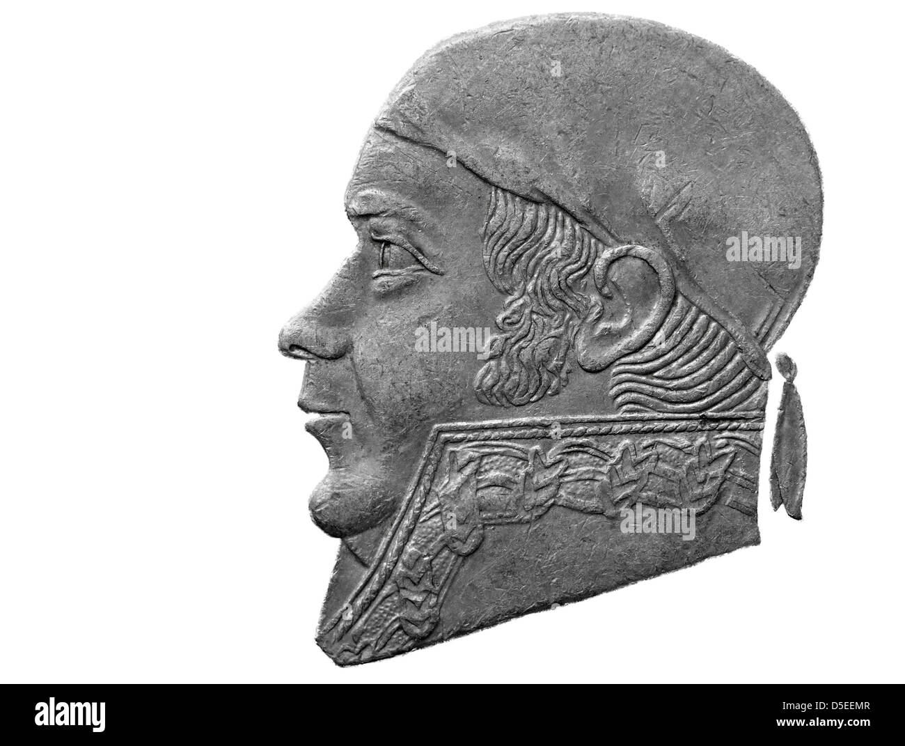 Portrait de Jose Morelos y Pavon de 1 peso coin, Mexique, 1981, sur fond blanc Banque D'Images