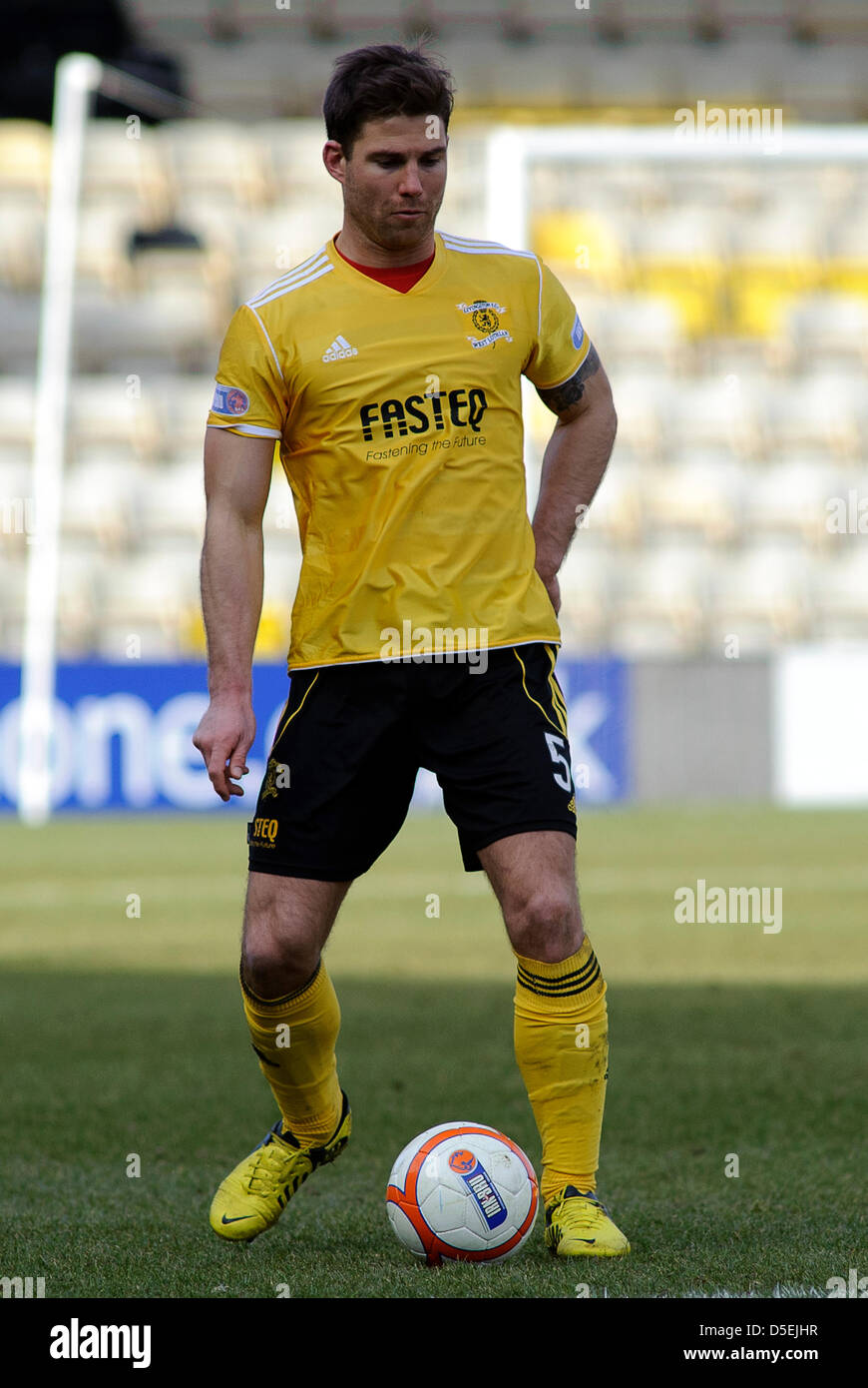 Livingston, Ecosse, Royaume-Uni. Samedi 30 mars 2013. Craig Barr durant la Livingston v Dunfermline, SFL Div 1 Jeu, Braidwood Motor Company Stadium. Crédit : Colin Lunn / Alamy Live News Banque D'Images