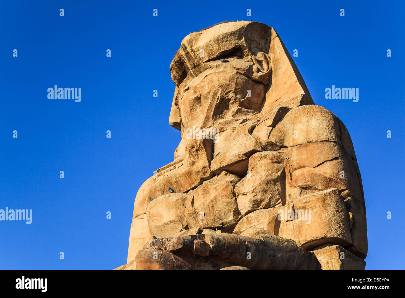 La sculpture antique du Colosse de Memnon, Luxor, Egypte Banque D'Images