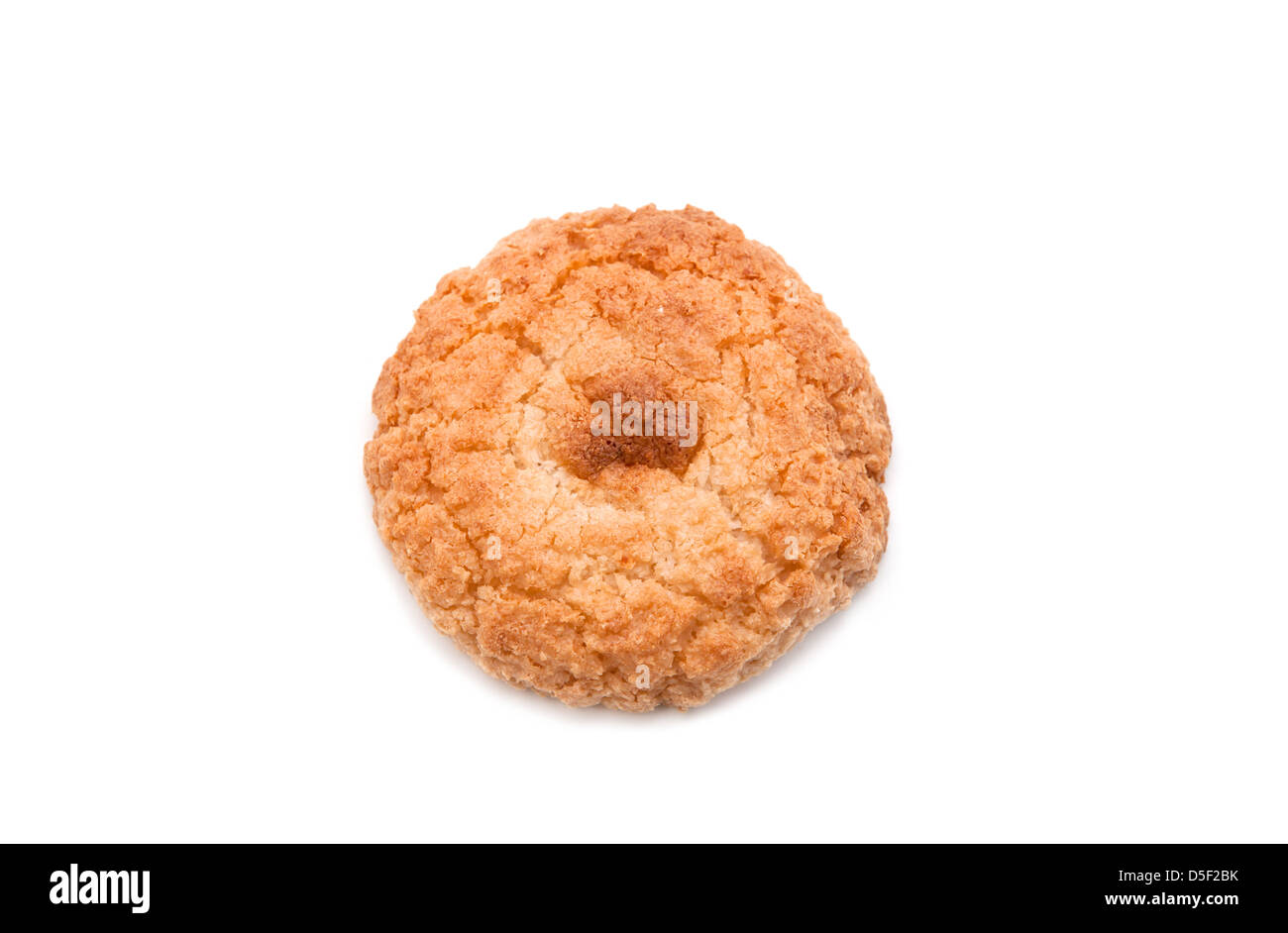 Un cookie de coco sur fond blanc Banque D'Images