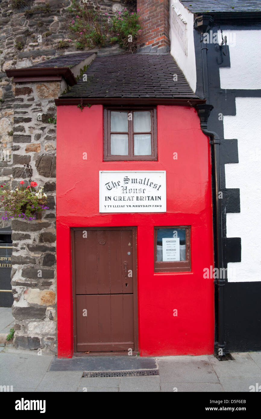 La plus petite maison en Grande-Bretagne. Le Nord du Pays de Galles Conway Banque D'Images