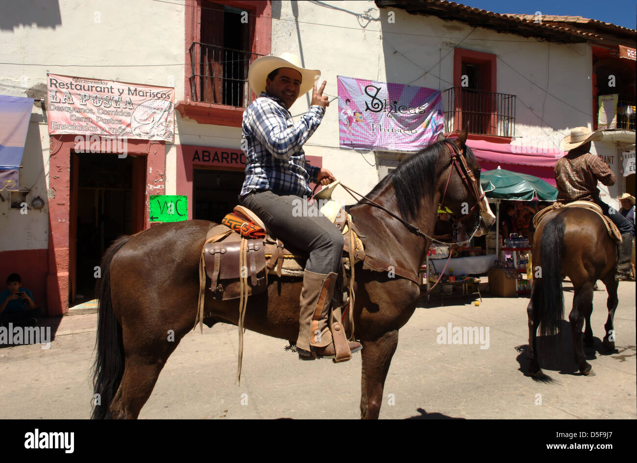 Salut Cowboy, Talpa de Allende, Mexique. Banque D'Images