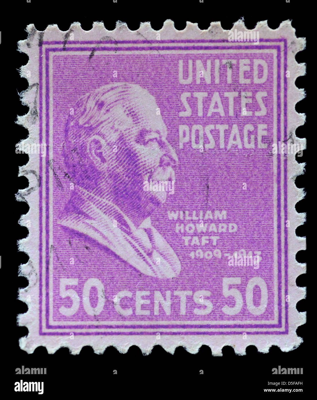 Image de W H Taft, le 27e Président d'Amérique le timbre-poste Banque D'Images