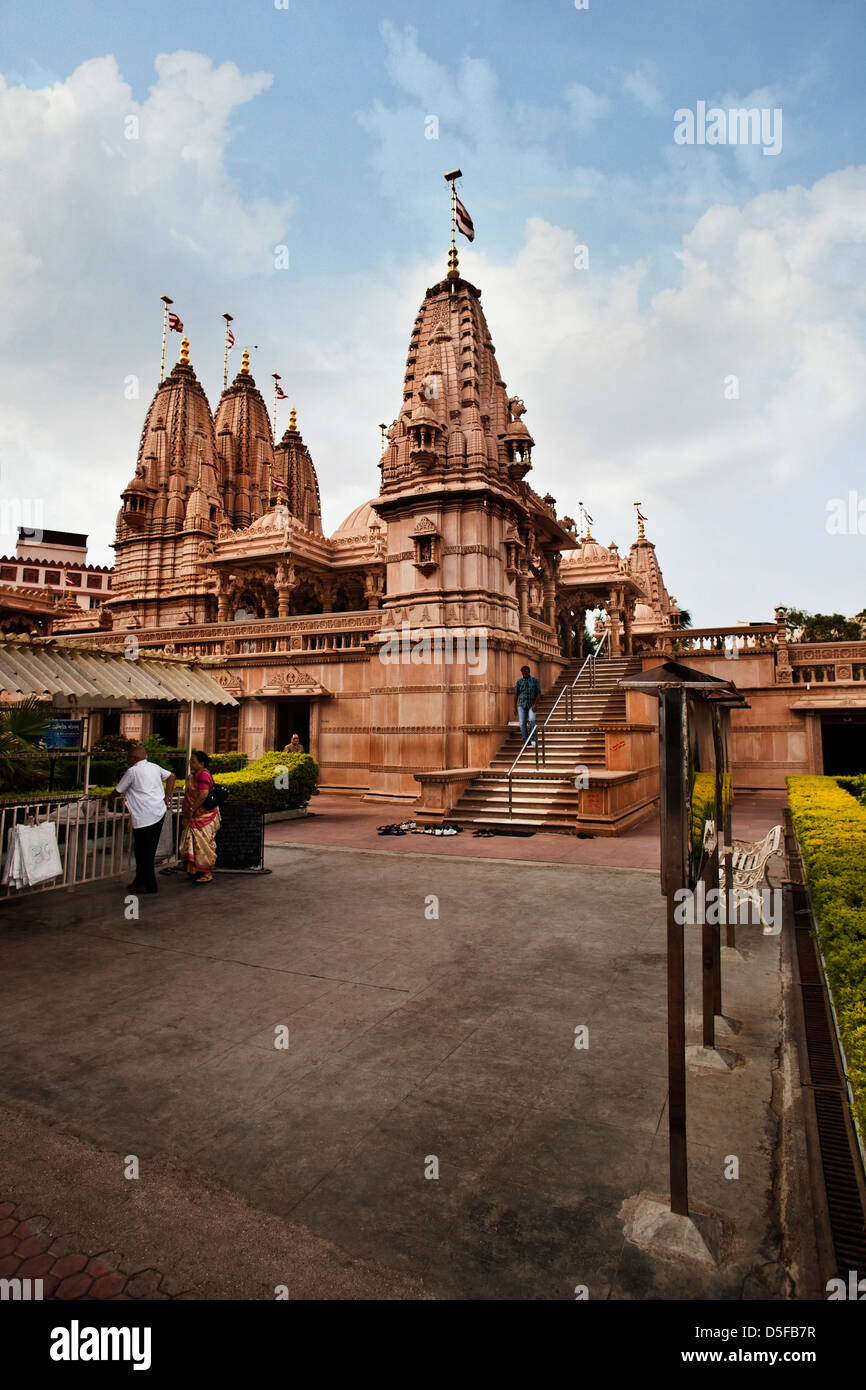 Temple Swaminarayan de Rajkot, Gujarat, Inde Banque D'Images