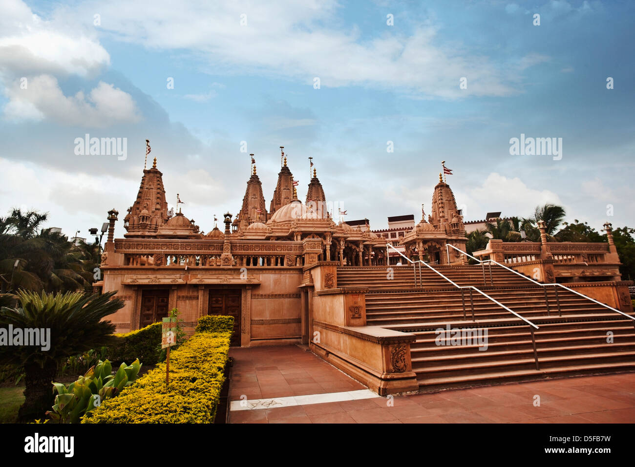 Temple Swaminarayan de Rajkot, Gujarat, Inde Banque D'Images