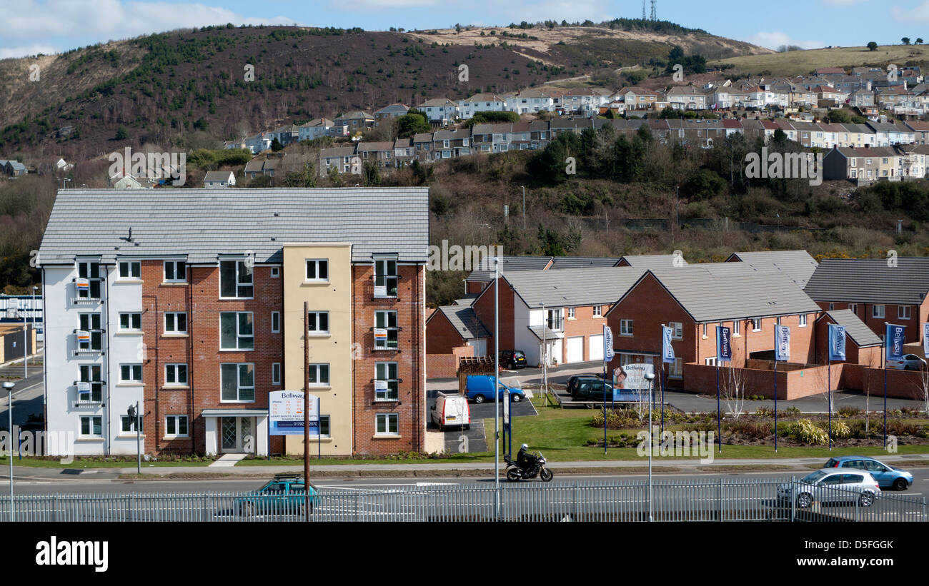 Showhome Bellway homes équité partagée site développement de nouveaux logements ci-dessous Kenfig Hill en Nouvelle-Galles du Sud Royaume-uni Swansea Banque D'Images