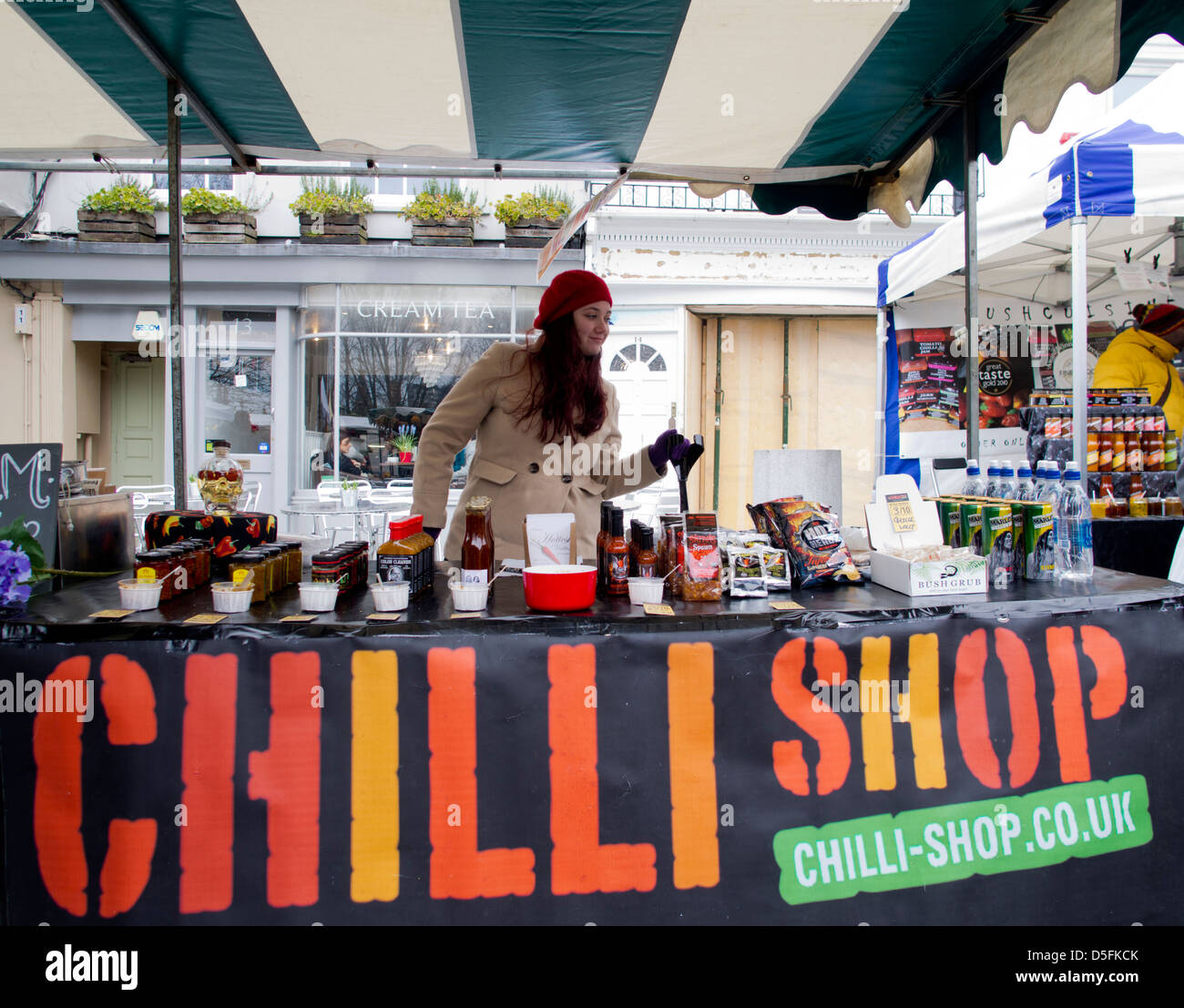 Chili shop stand au Brighton Festival 2013 Aliments et boissons Banque D'Images