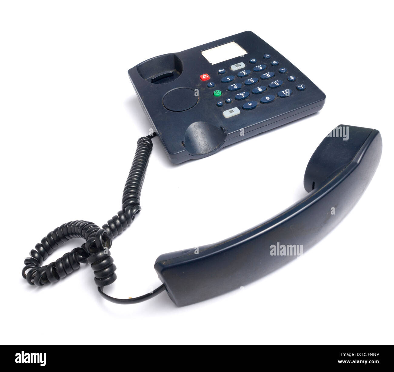 Combiné décroché isolé sur fond blanc Banque D'Images