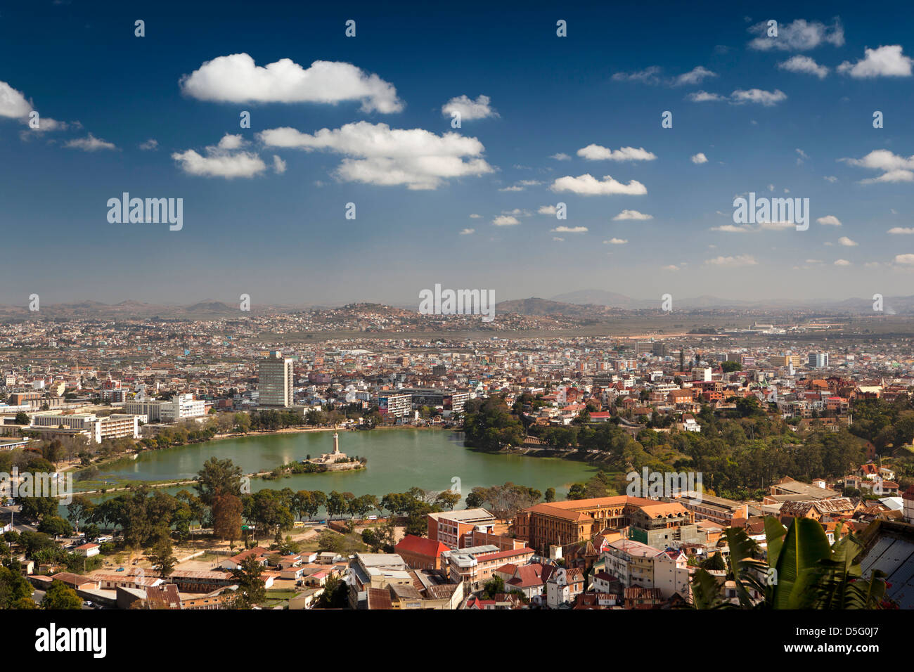 Madagascar, Antananarivo, augmentation de la vue plongeante sur la ville à partir de la Haute-Ville Banque D'Images