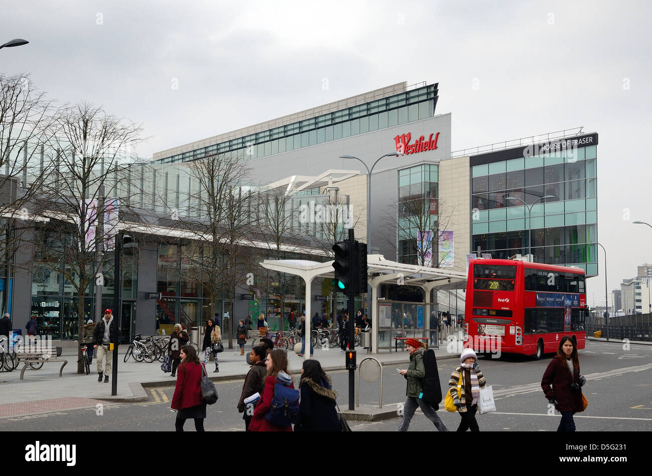 De l'extérieur, le centre commercial Westfield London Shepherds Bush Banque D'Images