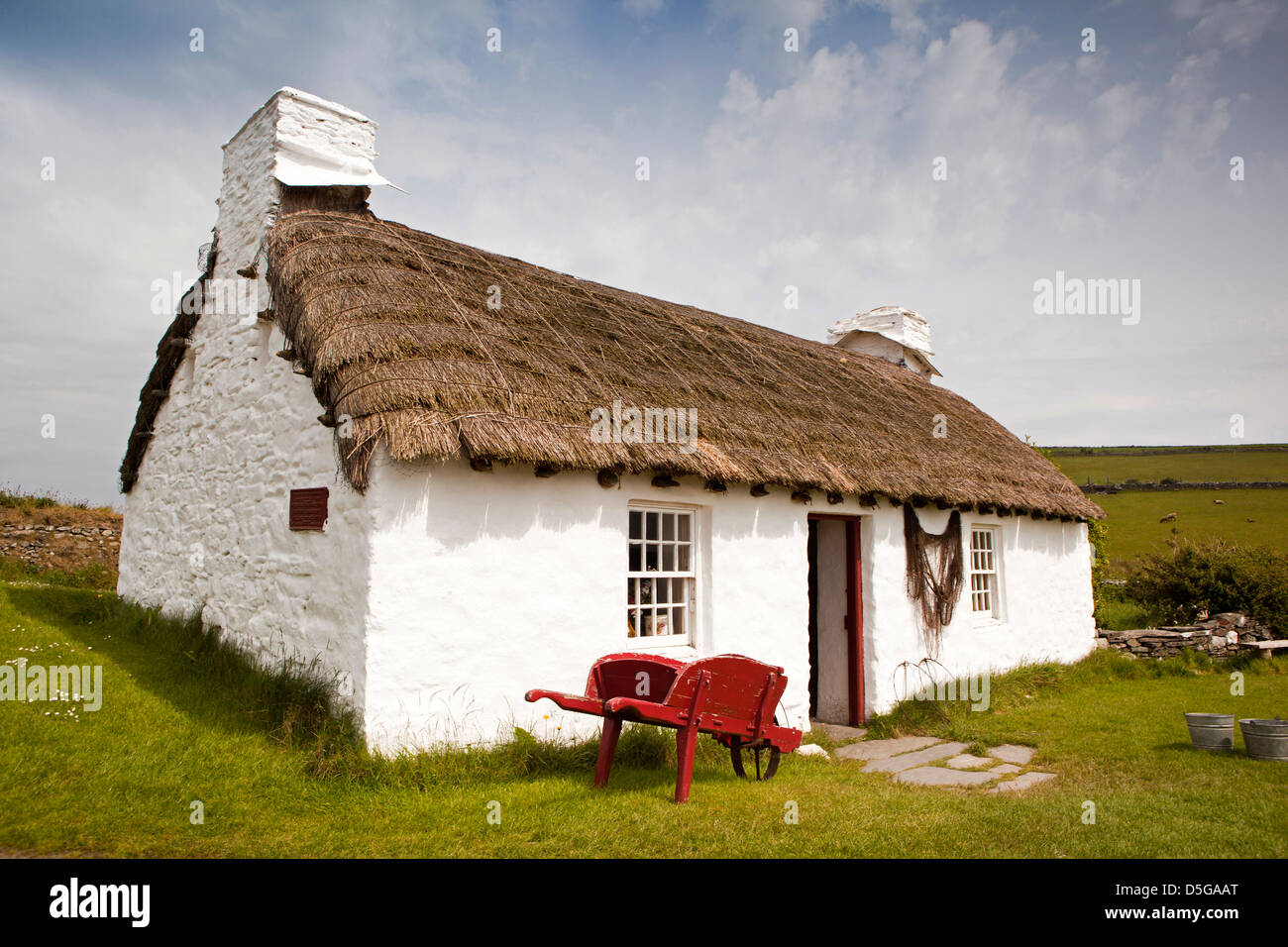 L'île de Man, le Manx, Cregneash village Patrimoine folk museum, Harry Kelly's Cottage Banque D'Images