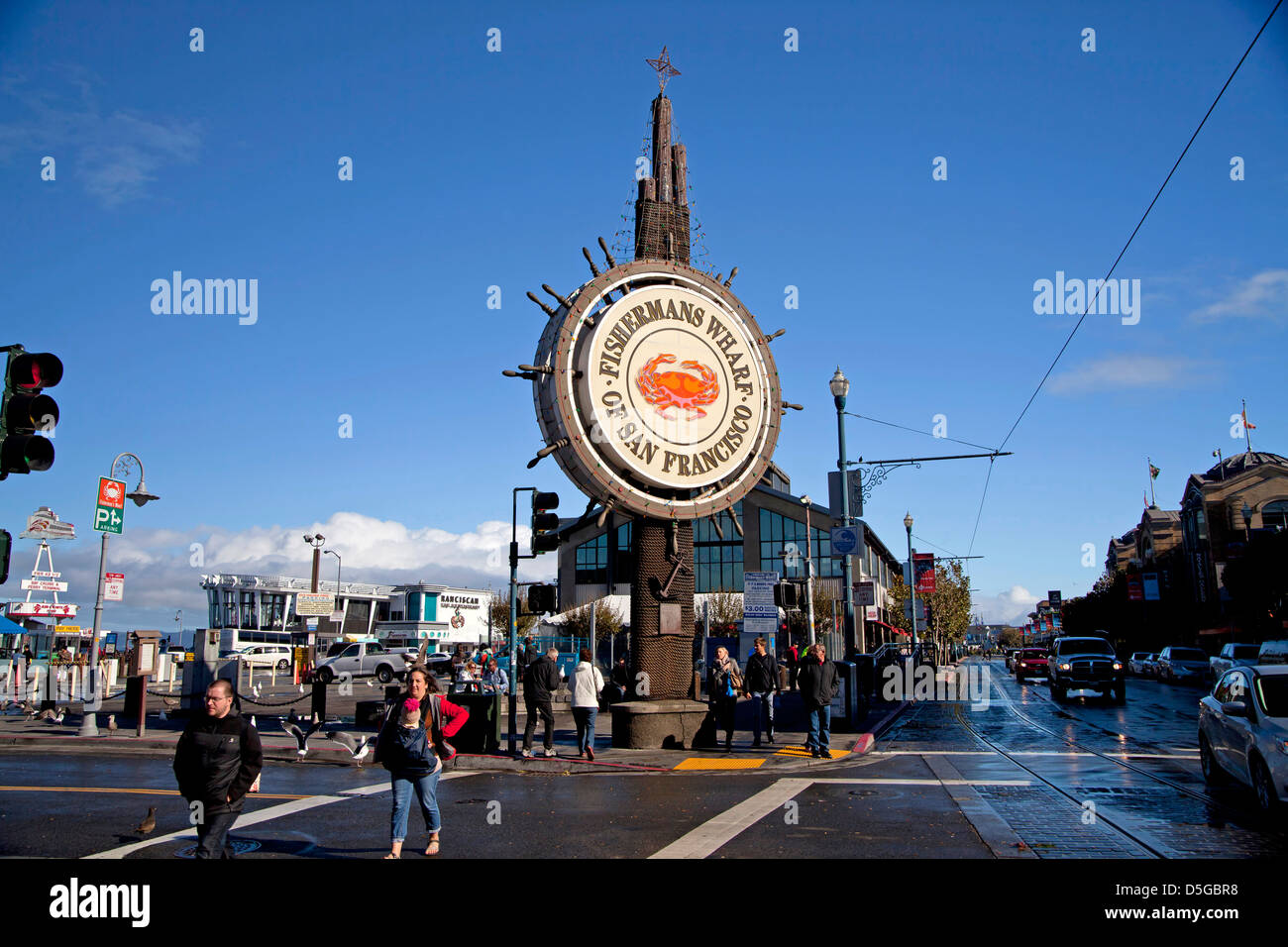 Inscrivez-Fisherman's Wharf à San Francisco, Californie, États-Unis d'Amérique, USA Banque D'Images