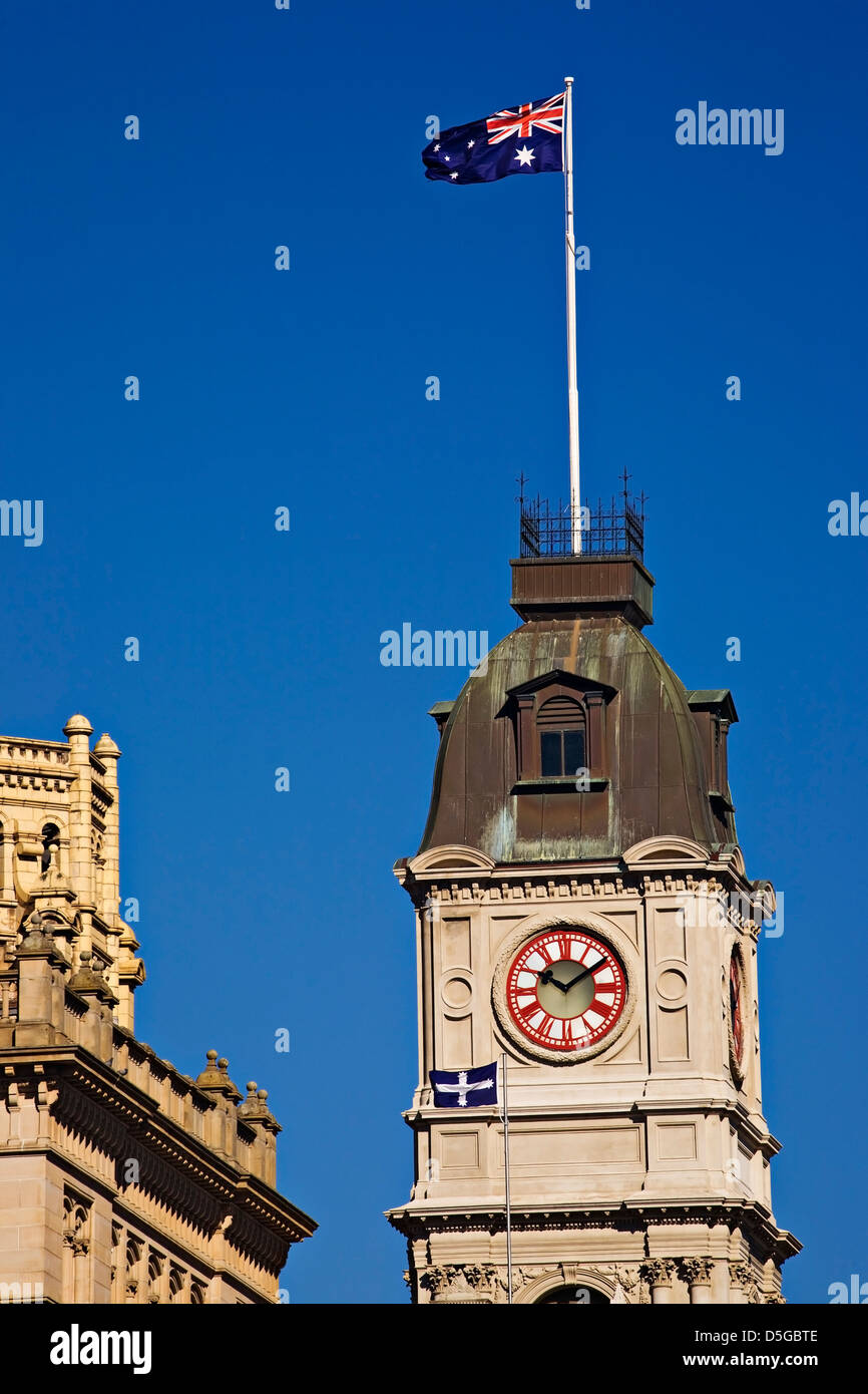 Ballarat Australie / La tour de l'horloge de l'hôtel de ville de Ballarat Ballarat Australie Victoria.. Banque D'Images