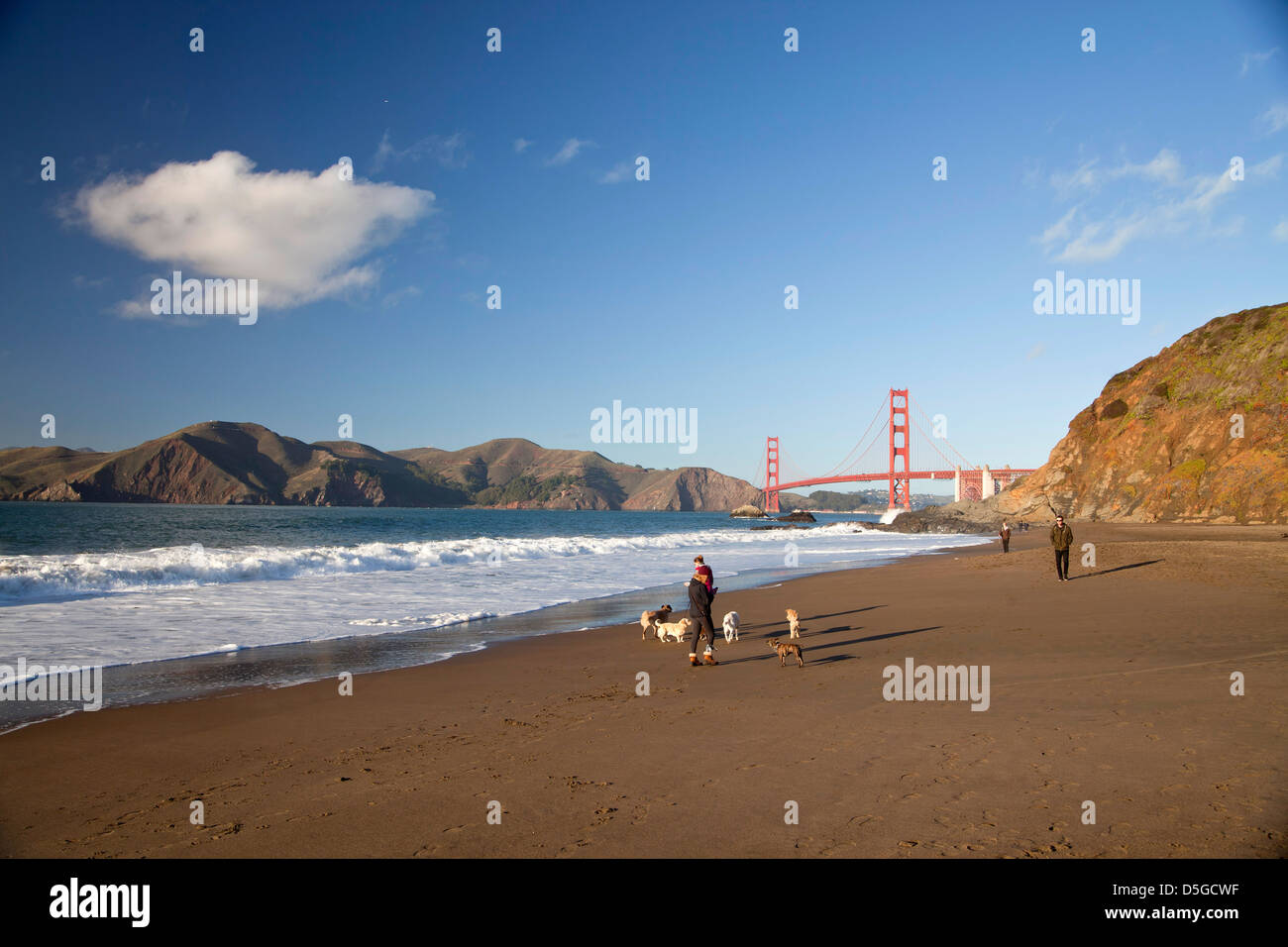 Le Golden Gate Bridge et Baker Beach à San Francisco, Californie, États-Unis d'Amérique, USA Banque D'Images