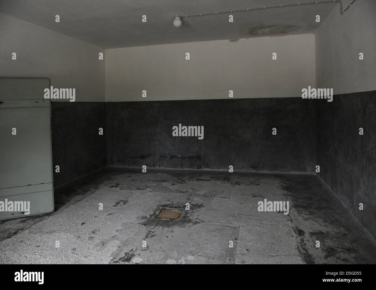 Camp de concentration de Dachau. Camp de prisonniers nazis a ouvert ses portes en 1933. Barrack X. 1942-1943. L'intérieur de la chambre à gaz 1. L'Allemagne. Banque D'Images