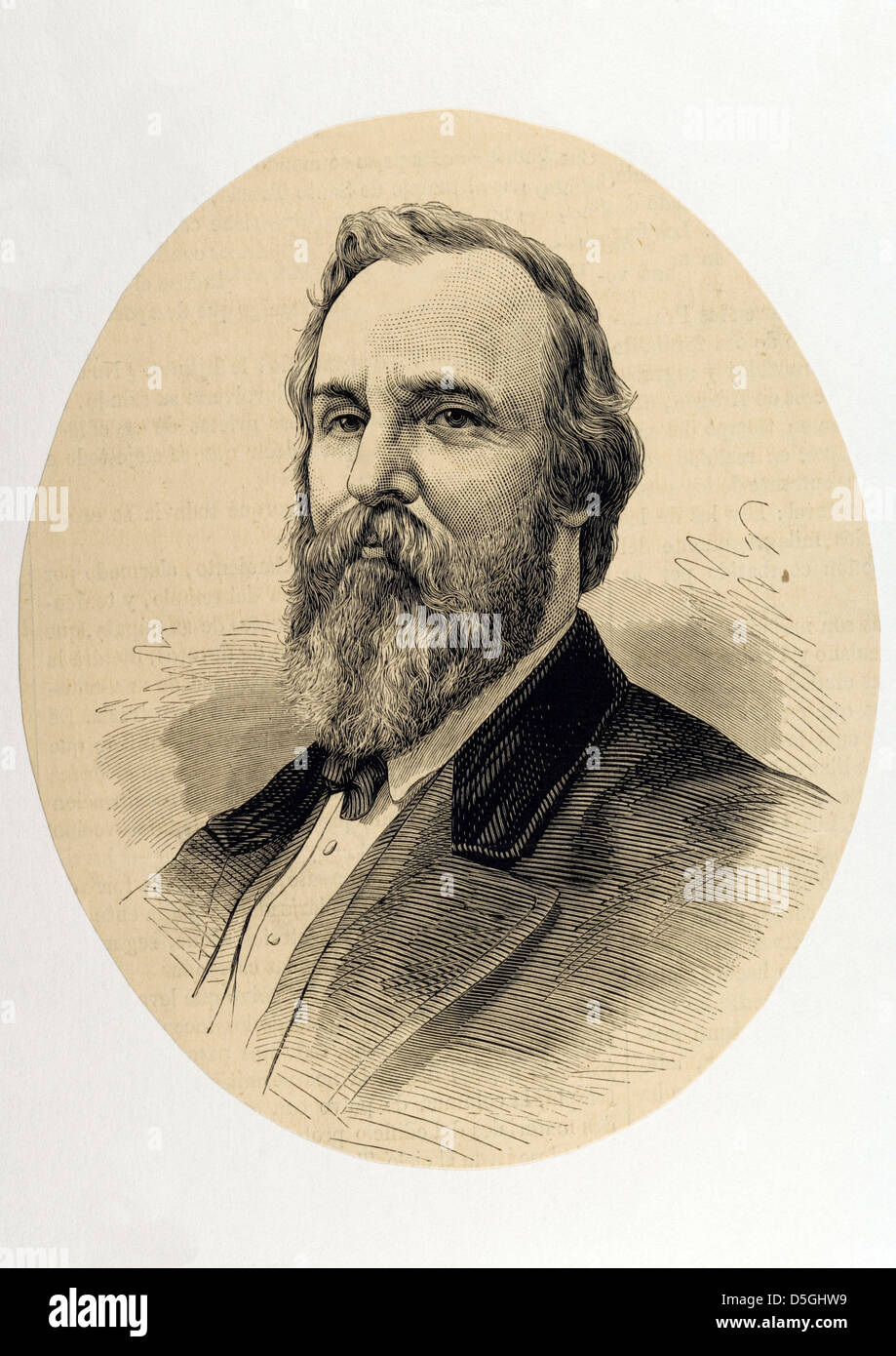 Rutherford B. Hayes (1822-1893). 19e président des États-Unis. Dans la gravure Illustration espagnole et américaine, 1877. Banque D'Images