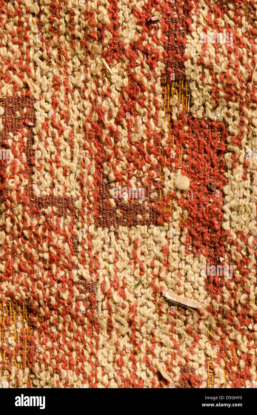 Vintage rouge jaune fond tapis tissé Banque D'Images