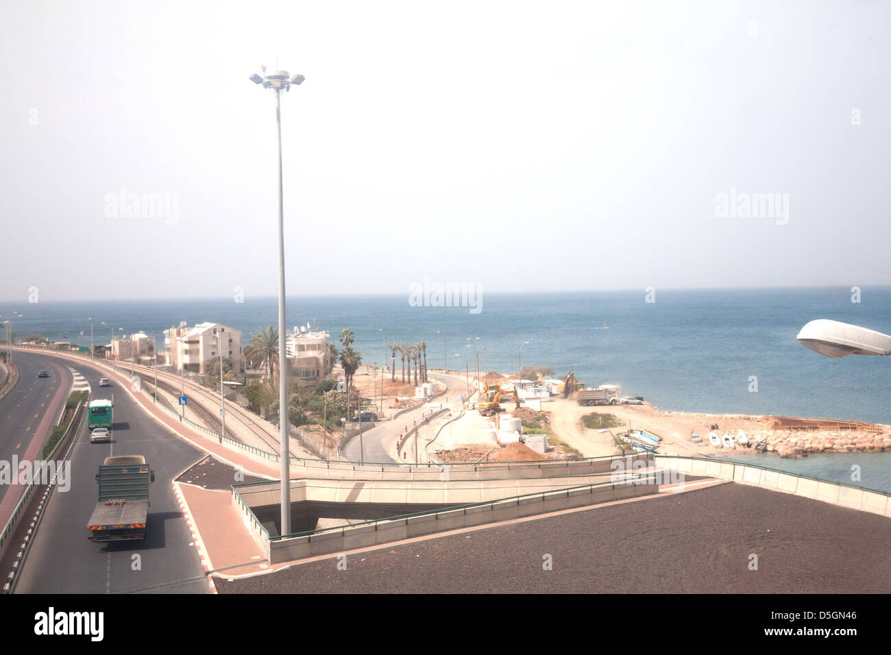 La plage de Bat Galim, Haïfa, Israël, Moyen Orient Banque D'Images