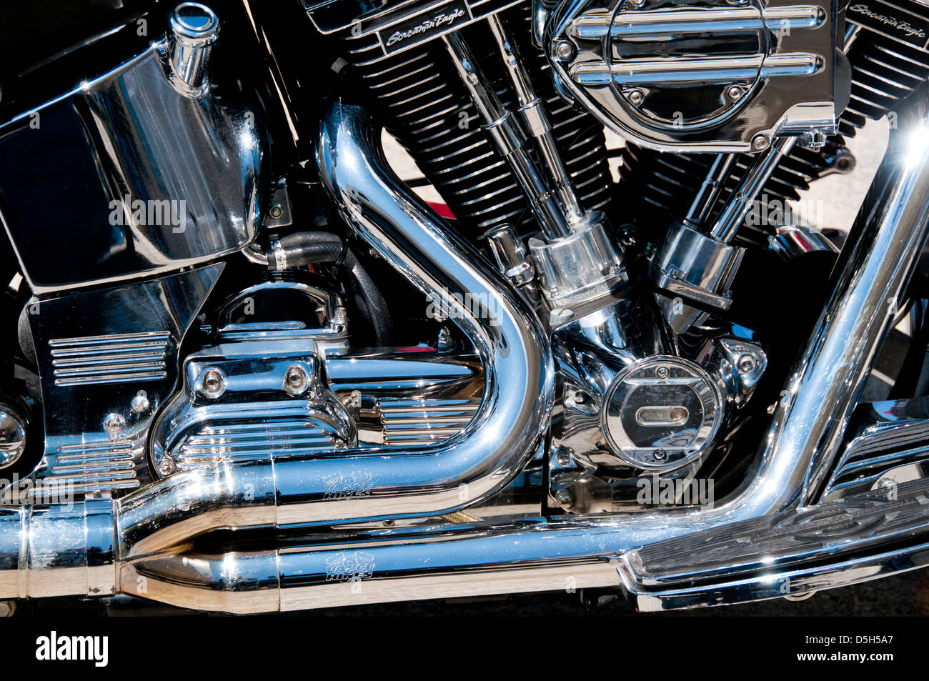 Détail moteur moto Harley-Davidson Banque D'Images