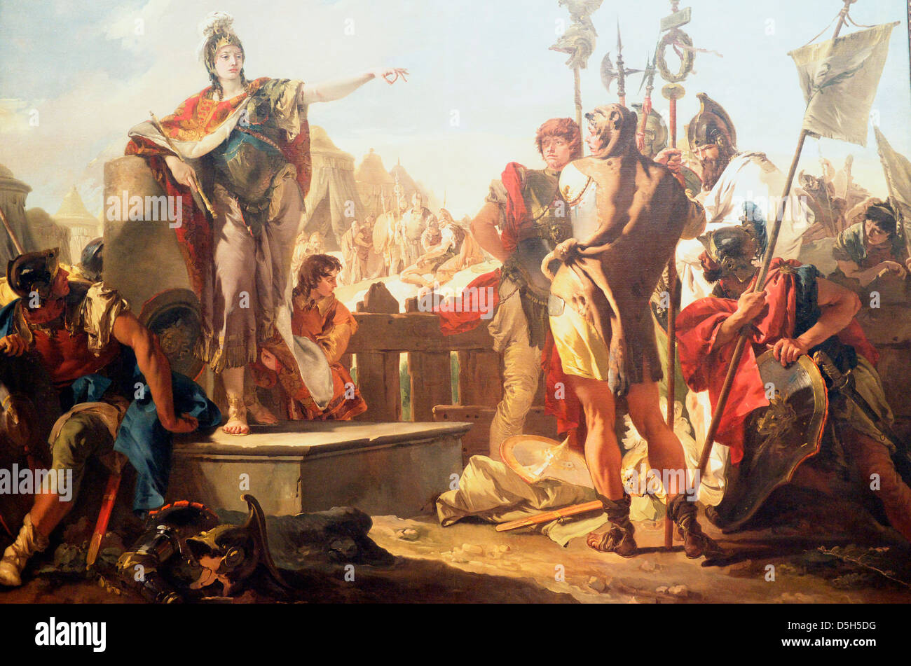 La reine Zénobie répondre à ses soldats - Giovanni Battista Tiepolo Banque D'Images