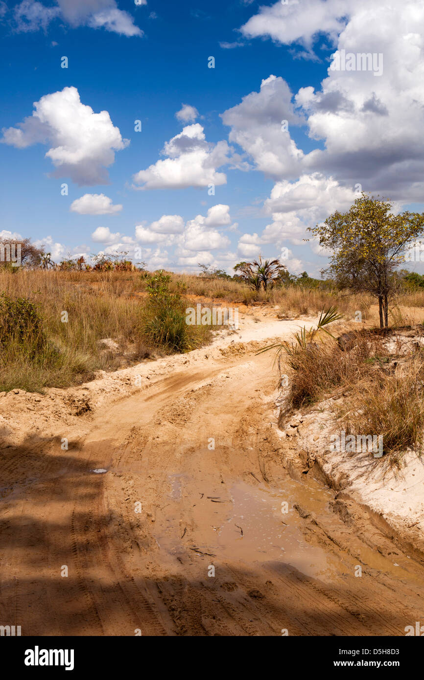 Madagascar, l'exploitation, Wallacea route poussiéreuse de Mariarano Banque D'Images