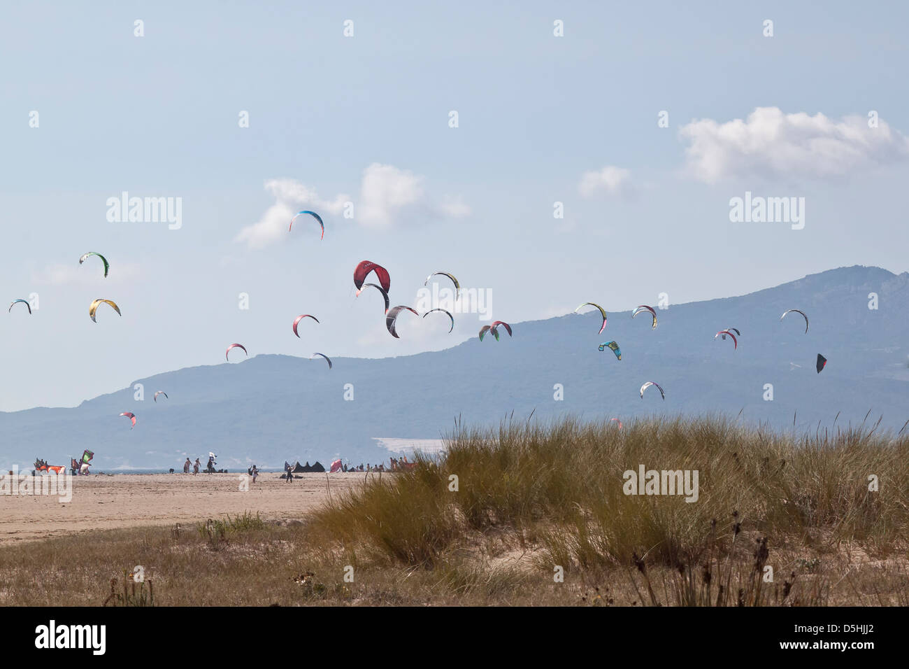 Kitesurf à Tarifa en andalousie espagne. Banque D'Images