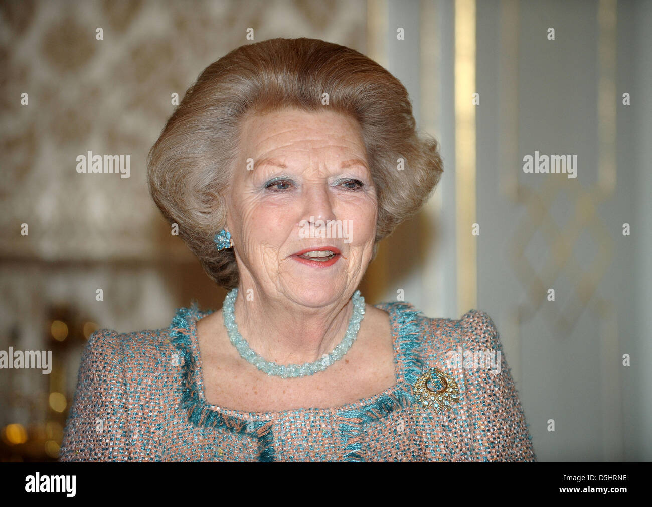 (Afp) un fichier photo datée du 22 janvier de la Reine Beatrix des Pays-Bas à La Haye, aux Pays-Bas. Près de trois mois après les élections, les Pays-Bas demeurent sans gouvernement, après le parti libéral néerlandais et l'Union Démocratique Chrétienne vendredi en fin d'Alliance n'a pas réussi à s'entendre sur la formation d'une coalition avec le soutien de l'extrême droite PVV, parti de l'homme politique anti-islamiste G Banque D'Images