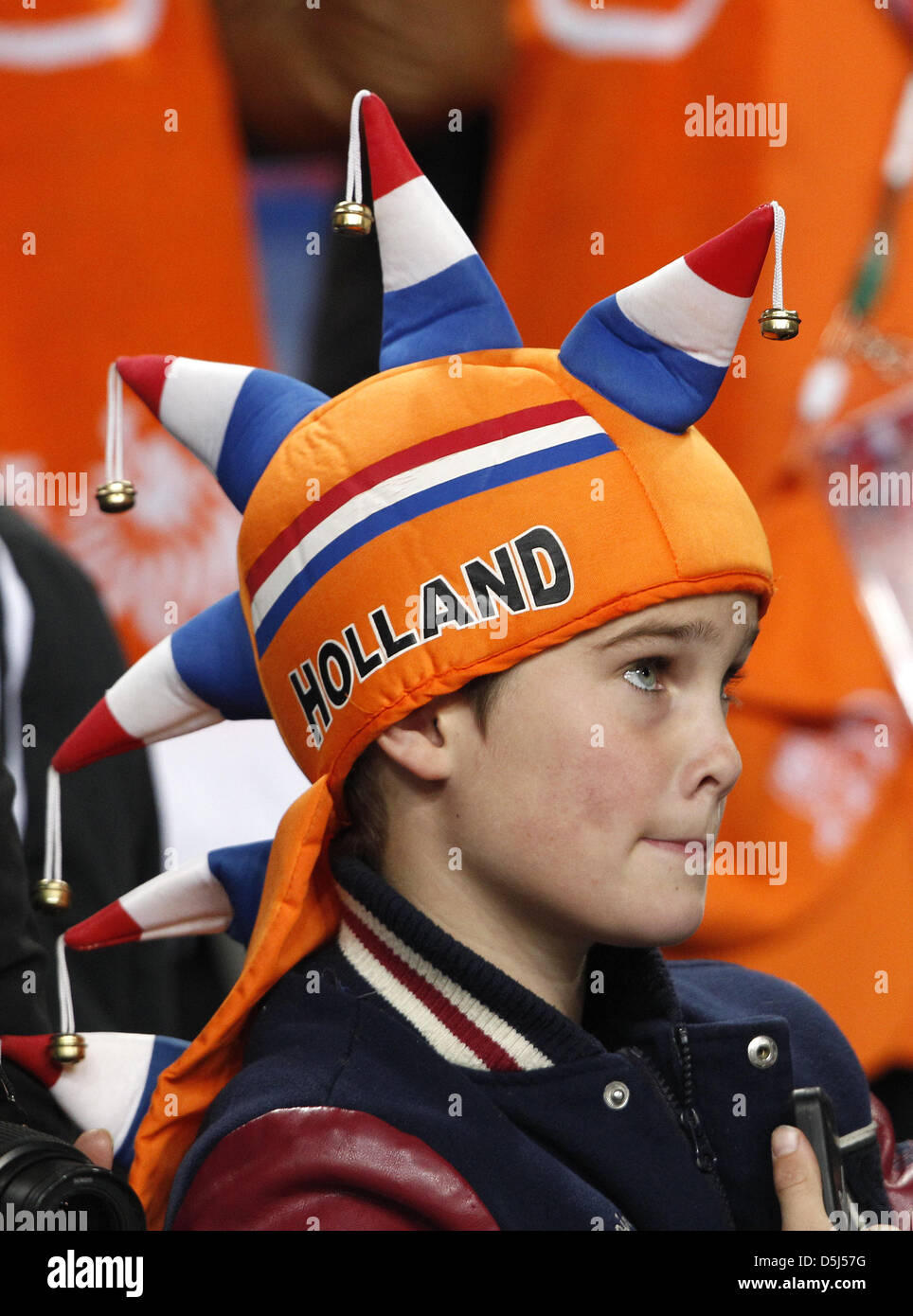 Eine junge niederländische am Anhängerinn 15.11.2012 vor dem Länderspiel zwischen den Niederlande und Deutschland. Foto : Roland Weihrauch/dpa Banque D'Images