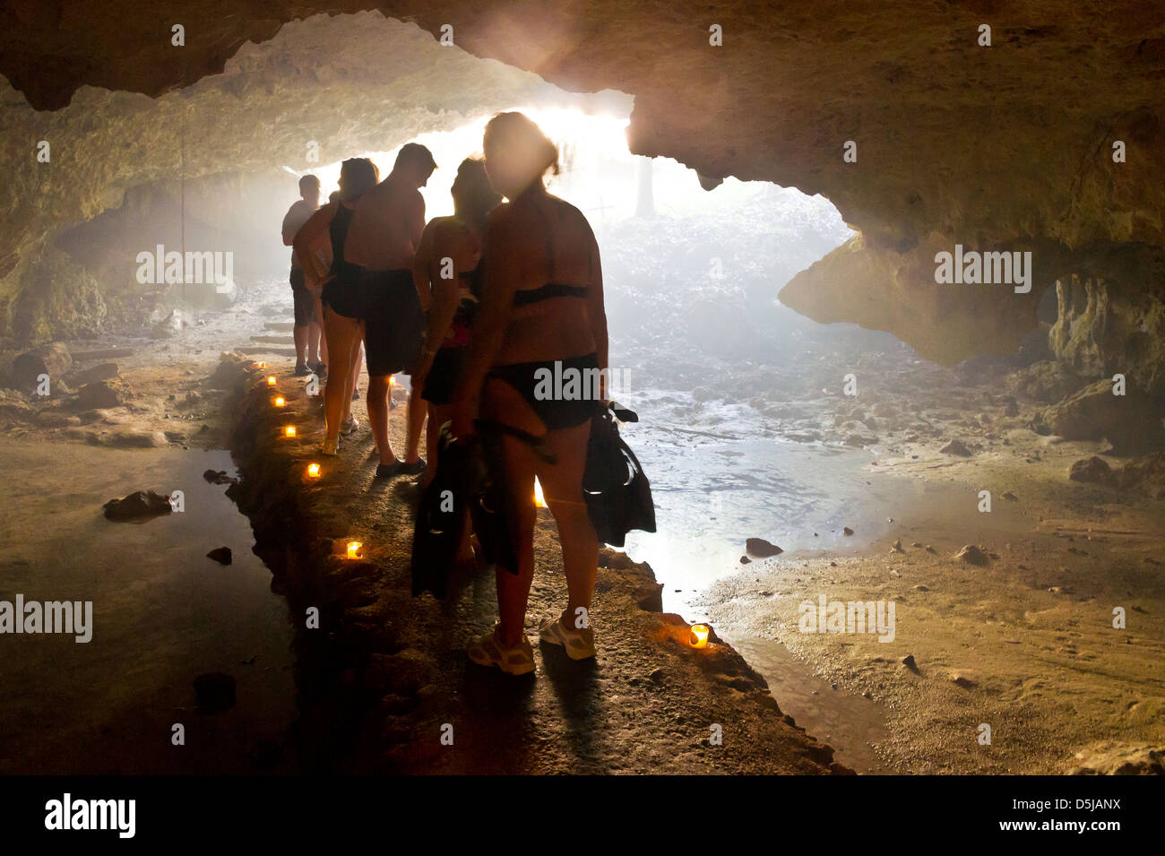 Exploration de grottes, Yucatan, Mexique Banque D'Images